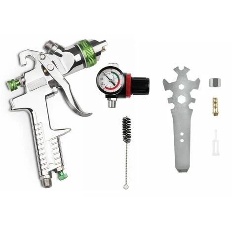 HAPPYSHOPPING Pistolet De Pulverisation 2,5 Mm HVLP Pistolet 827 Avec Vanne De Regulation De Pression 2 HAPPYSHOPPING Pistolet De Pulverisation 2,5 Mm HVLP Pistolet 827 Avec Vanne De Regulation De Pression – Image 2