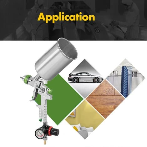 HAPPYSHOPPING Pistolet De Pulverisation 2,5 Mm HVLP Pistolet 827 Avec Vanne De Regulation De Pression 4 HAPPYSHOPPING Pistolet De Pulverisation 2,5 Mm HVLP Pistolet 827 Avec Vanne De Regulation De Pression – Image 4