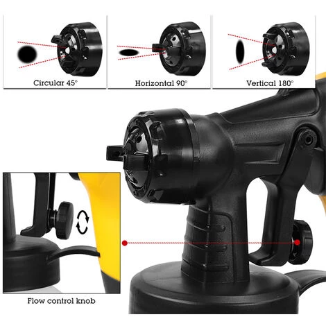 SiFree®Pistolet à Peinture 400W Pulvérisateur De Peinture Avec Réservoir Amovible De 800 Ml, 3 Modèles De Pulvérisation. 650 Ml 3 SiFree®Pistolet à Peinture 400W Pulvérisateur De Peinture Avec Réservoir Amovible De 800 Ml, 3 Modèles De Pulvérisation. 650 Ml – Image 3