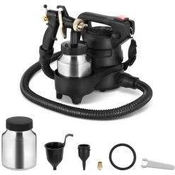 MSW Pistolet À Peinture Électrique Professionnel Avec Buse De 1,0 / 1,2 Mm 1 Litre - Gris Foncé, Gris