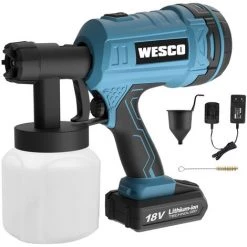 Pistolet à Peinture Sans Fil 18V, Capacité De 800 Ml, 2,5 Mm Buse - WESCO WS2342