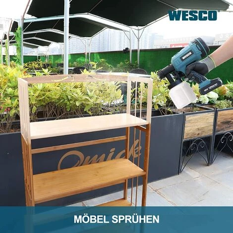 Pistolet à Peinture Sans Fil 18V, Capacité De 800 Ml, 2,5 Mm Buse - WESCO WS2342 2 Pistolet à Peinture Sans Fil 18V, Capacité De 800 Ml, 2,5 Mm Buse - WESCO WS2342 – Image 2