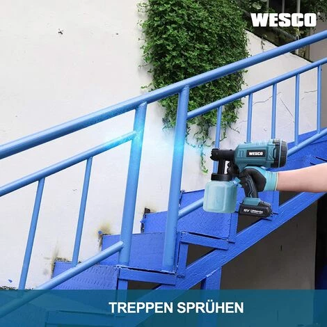 Pistolet à Peinture Sans Fil 18V, Capacité De 800 Ml, 2,5 Mm Buse - WESCO WS2342 3 Pistolet à Peinture Sans Fil 18V, Capacité De 800 Ml, 2,5 Mm Buse - WESCO WS2342 – Image 3