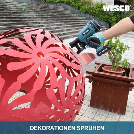 Pistolet à Peinture Sans Fil 18V, Capacité De 800 Ml, 2,5 Mm Buse - WESCO WS2342 4 Pistolet à Peinture Sans Fil 18V, Capacité De 800 Ml, 2,5 Mm Buse - WESCO WS2342 – Image 4