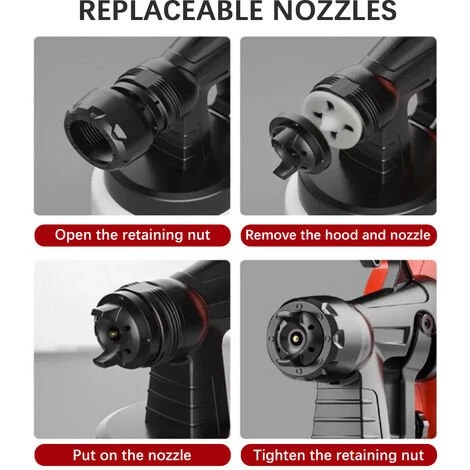 ASUPERMALL Pulverisateur De Peinture Electrique Avec Des Buses De Cuivre De 1,8 Mm De 1000W 1200Ml Conteneur Pour Interieur Interieur Et Exterieur De Murs De Voitures Meubles Et De La Peinture A L'Exterieur 2 ASUPERMALL Pulverisateur De Peinture Electrique Avec Des Buses De Cuivre De 1,8 Mm De 1000W 1200Ml Conteneur Pour Interieur Interieur Et Exterieur De Murs De Voitures Meubles Et De La Peinture A L'Exterieur – Image 2