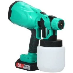 HAPPYSHOPPING Pistolet De Pulverisation Sans Brosse De Batterie Au Lithium Pulverisateur De Peinture Portable Machine De Pulverisation Electrique Sans Fil Bouteille De Pulverisation De 800 Ml / 25 Oz, Modele: Batterie UE 2pcs 2000mAh - Modele: EU & 2pcs 2000mAh Batteri