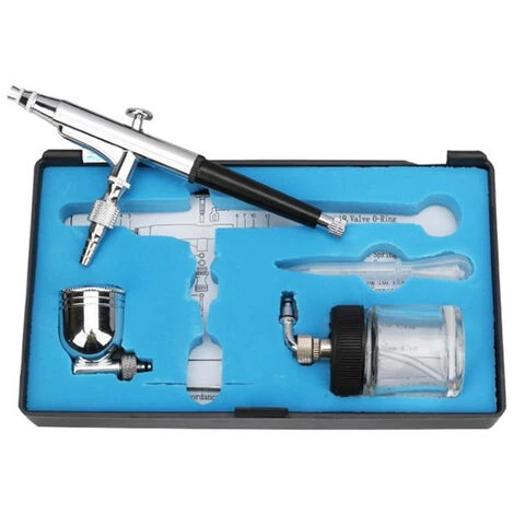 ASUPERMALL Airbrush Gun Pistolet Airbrush And Siphon Airbrush 0.3Mm Buse 22Cc & 7Cc Coupes Pour La Decoration De Gateau Peinture Modele, Argent 1 ASUPERMALL Airbrush Gun Pistolet Airbrush And Siphon Airbrush 0.3Mm Buse 22Cc & 7Cc Coupes Pour La Decoration De Gateau Peinture Modele, Argent
