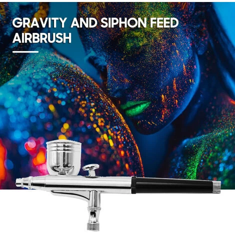ASUPERMALL Airbrush Gun Pistolet Airbrush And Siphon Airbrush 0.3Mm Buse 22Cc & 7Cc Coupes Pour La Decoration De Gateau Peinture Modele, Argent 3 ASUPERMALL Airbrush Gun Pistolet Airbrush And Siphon Airbrush 0.3Mm Buse 22Cc & 7Cc Coupes Pour La Decoration De Gateau Peinture Modele, Argent – Image 3