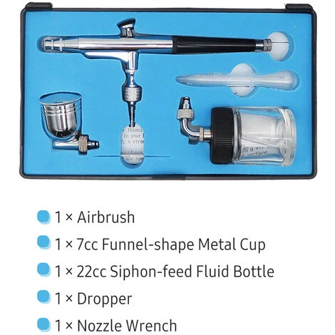 ASUPERMALL Airbrush Gun Pistolet Airbrush And Siphon Airbrush 0.3Mm Buse 22Cc & 7Cc Coupes Pour La Decoration De Gateau Peinture Modele, Argent 4 ASUPERMALL Airbrush Gun Pistolet Airbrush And Siphon Airbrush 0.3Mm Buse 22Cc & 7Cc Coupes Pour La Decoration De Gateau Peinture Modele, Argent – Image 4