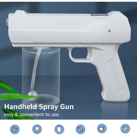 HAPPYSHOPPING Pistolet De Pulverisation A Main Pistolet A Vapeur Rechargeable Atomiseur Automatique Machine De Brumisateur Sans Fil Portable Pulverisateur Electrique Pour Utilisation Interieure En ExterieurBlanc, Modele: Blanc 2 HAPPYSHOPPING Pistolet De Pulverisation A Main Pistolet A Vapeur Rechargeable Atomiseur Automatique Machine De Brumisateur Sans Fil Portable Pulverisateur Electrique Pour Utilisation Interieure En ExterieurBlanc, Modele: Blanc – Image 2