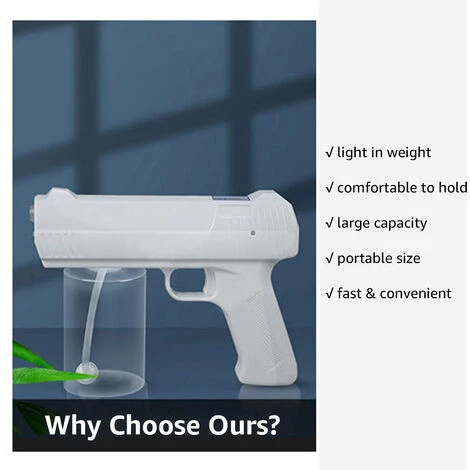 HAPPYSHOPPING Pistolet De Pulverisation A Main Pistolet A Vapeur Rechargeable Atomiseur Automatique Machine De Brumisateur Sans Fil Portable Pulverisateur Electrique Pour Utilisation Interieure En ExterieurBlanc, Modele: Blanc 3 HAPPYSHOPPING Pistolet De Pulverisation A Main Pistolet A Vapeur Rechargeable Atomiseur Automatique Machine De Brumisateur Sans Fil Portable Pulverisateur Electrique Pour Utilisation Interieure En ExterieurBlanc, Modele: Blanc – Image 3