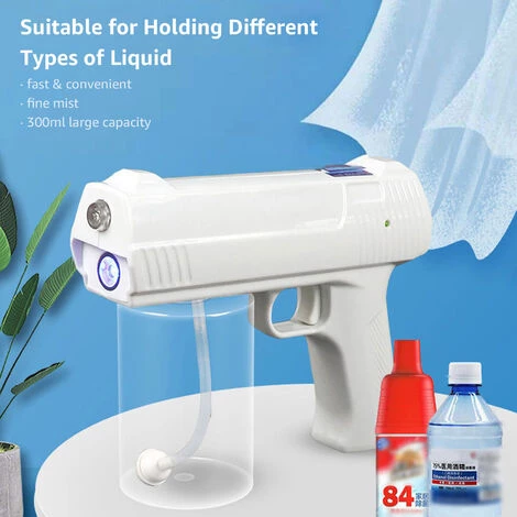 HAPPYSHOPPING Pistolet De Pulverisation A Main Pistolet A Vapeur Rechargeable Atomiseur Automatique Machine De Brumisateur Sans Fil Portable Pulverisateur Electrique Pour Utilisation Interieure En ExterieurBlanc, Modele: Blanc 5 HAPPYSHOPPING Pistolet De Pulverisation A Main Pistolet A Vapeur Rechargeable Atomiseur Automatique Machine De Brumisateur Sans Fil Portable Pulverisateur Electrique Pour Utilisation Interieure En ExterieurBlanc, Modele: Blanc – Image 5