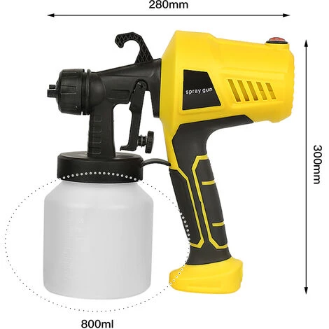 SKECTEN Pistolet à Peinture électrique 400W 800ml 2 SKECTEN Pistolet à Peinture électrique 400W 800ml – Image 2