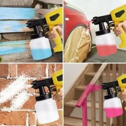 HAPPYSHOPPING Pulverisateur De Peinture Electrique Avec Buses En Cuivre De 2,5 Mm Conteneur De 650 W 800 Ml Pour Les Murs Interieurs Et Exterieurs De La Maison Voitures Clotures Meubles Et Projets De Peinture A L'exterieur Prise UE, Modele: Prise UE Jaune -Pistolet à peinture Soldes 45565590 3
