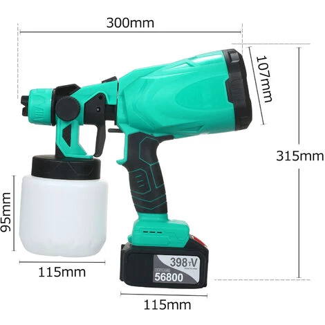 ASUPERMALL Pistolet à Peinture à Batterie Au Lithium Sans Balai Machine De Pulvérisation électrique Sans Fil 800Ml/25Oz, 4000Mah, 1 Batterie - 4000Mah, 1 Batterie 3 ASUPERMALL Pistolet à Peinture à Batterie Au Lithium Sans Balai Machine De Pulvérisation électrique Sans Fil 800Ml/25Oz, 4000Mah, 1 Batterie - 4000Mah, 1 Batterie – Image 3