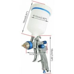 SUPERSELLER Aérographe Pneumatique Kit De Pistolet De Pulvérisation HVLP Pour Véhicule 600CC, Régulateur D'air, Alimentation Par Gravité 3 Buses, -Pistolet à peinture Soldes 46772653 4