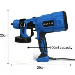 DAY PLUS Pulvérisateur De Peinture Universel, Pulvérisateur électrique De 550 W Pour Système De Pistolet De Pulvérisation à Main Pour Mur Et Plafond/peinture Sur Bois Et Métal, Pulvérisateur De Clôture, Godets De Peinture De 800 Ml, 3 Modes De Peinture, Valve Régl -Pistolet à peinture Soldes 47422379 4