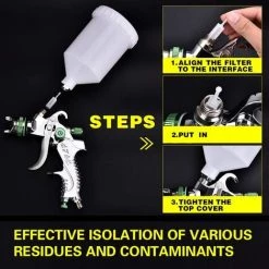 TINOR Professionnel Pistolet à Peinture Haute Pression Kit Pistolet à Pulvérisation D'Air Pistolet A Peinture Pneumatique à Alimentation Par Gravité HVLP 600CC 1.4MM/1.7MM/2.0MM 3 Taille Buses -Pistolet à peinture Soldes 47747099 4