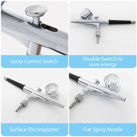 ASUPERMALL Mini Kit Aérographe Avec 0.3Mm Tube D'écoulement Aiguille, 2ML Godet D'Alimentation Caravity, Stylo Aérographe Pour Le Maquillage, Le Gâteaux, Etc 2 ASUPERMALL Mini Kit Aérographe Avec 0.3Mm Tube D'écoulement Aiguille, 2ML Godet D'Alimentation Caravity, Stylo Aérographe Pour Le Maquillage, Le Gâteaux, Etc – Image 2