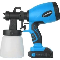 SUPERSELLER Pistolet à Peinture Pistolet De Pulvérisation Sans Fil 120W Pulvérisateur De Peinture Haute Pression Batteries 2x2000mAh Conteneur De 800 Ml 3 Modèles De Pulvérisation Contrôle Du Débit Pour La Peinture De Meubles Clôture Voiture Vélo