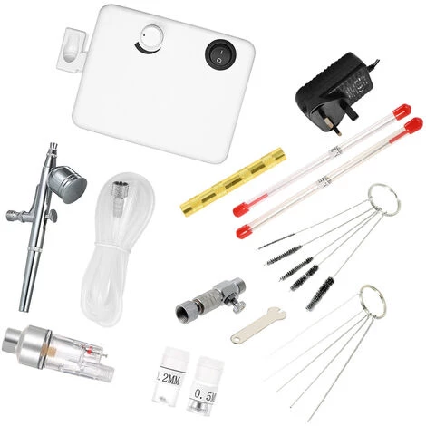 SUPERSELLER Pistolet à Peinture Ensemble De Mini Compresseur D'air Pour Aérographe Polyvalent Kit De Brosse à Air à Alimentation Par Gravité Pour La Peinture D'art 1 SUPERSELLER Pistolet à Peinture Ensemble De Mini Compresseur D'air Pour Aérographe Polyvalent Kit De Brosse à Air à Alimentation Par Gravité Pour La Peinture D'art