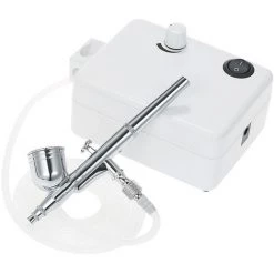 SUPERSELLER Pistolet à Peinture Ensemble De Mini Compresseur D'air Pour Aérographe Polyvalent Kit De Brosse à Air à Alimentation Par Gravité Pour La Peinture D'art -Pistolet à peinture Soldes 49287643 3