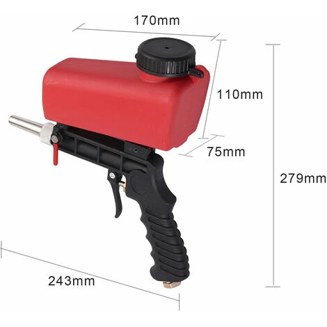 PROSTER Pistolet De Sablage Pneumatique 1/4" 90PSI Pistolet Sablage, Pistolet De Sablage à Air Comprimé Avec Réservoi Sableuse Pistolet De Sable Portatif Réglage De Débit Sablage 6.5MM 2 PROSTER Pistolet De Sablage Pneumatique 1/4" 90PSI Pistolet Sablage, Pistolet De Sablage à Air Comprimé Avec Réservoi Sableuse Pistolet De Sable Portatif Réglage De Débit Sablage 6.5MM – Image 2