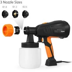 Meterk Pistolet à Peinture électrique 400 W HVLP, Débit D'eau 800 Ml/min, 800 Ml -Pistolet à peinture Soldes 50454014 4