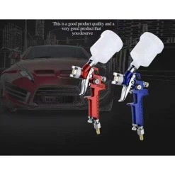 MACARON Pistolet à Peinture De Pulvérisation à Gravité D'air Pistolet à Compresseur à Air Comprimé （bleu） -Pistolet à peinture Soldes 50928627 3