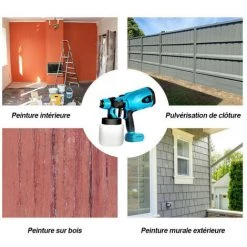 Pistolet à Peinture Sans Fil 800ml Pulvérisateur De Peinture électrique - Outil De Pulvérisation Pour Makita 18v - Bleu - ONEVAN -Pistolet à peinture Soldes 50929514 5