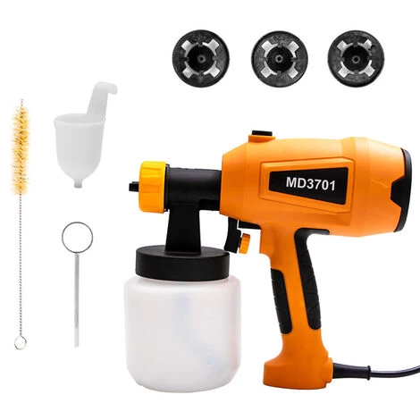 SUPERSELLER Pistolet à Peinture Pulvérisateur De Peinture électrique Avec 1, 5 Mm 2 Mm 2, 5 Mm 3 Mm 4 Buses En Cuivre 550 W 800 Ml Pour Murs Intérieurs Et Extérieurs, Voitures, Clôtures, Meubles Et Projets De Peinture En Extérieur, Prise UE 2 SUPERSELLER Pistolet à Peinture Pulvérisateur De Peinture électrique Avec 1, 5 Mm 2 Mm 2, 5 Mm 3 Mm 4 Buses En Cuivre 550 W 800 Ml Pour Murs Intérieurs Et Extérieurs, Voitures, Clôtures, Meubles Et Projets De Peinture En Extérieur, Prise UE – Image 2