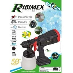 RIBIMEX Pistolet ''RBAT20'' à Désinfecter, Pulvériser Et Peindre, Livré Avec 2 Buses -Pistolet à peinture Soldes 51640186 3
