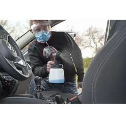 RIBIMEX Pistolet ''RBAT20'' à Désinfecter, Pulvériser Et Peindre, Livré Avec 2 Buses, Chargeur Et Batterie