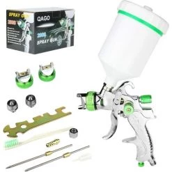 QERSTA Professionnel Pistolet à Peinture 600cc Avec 3 Buses 1,4mm 1,7mm 2,0mm, Pistolet Pulvérisateur D'air à Alimentation Par Gravité HVLP Meubles De Voiture -Pistolet à peinture Soldes 52736079 5