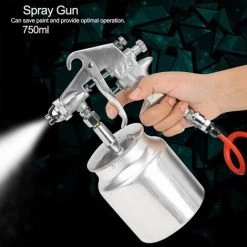 BARES Pistolet à Peinture Pneumatique, Buse De 1.5mm 750Ml Créateur De Capacité De Pistolet Pulvérisateur Mode D'Alimentation Par Aspiration Pistolet à Peinture Pneumatique Outil Pneumatique Pistolet à Pein -Pistolet à peinture Soldes 53560862 3