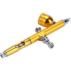 GUAZHUNIFR 0.3mm Pistolet Oxygène,Guazhuni Pistolet à Peinture Compresseur D'Air Kit De Pulvérisation Airbrush Pour La Peinture D'Art Tatouage Gâteau D'Ongles Et Décoration En Aérosol (Or) -Pistolet à peinture Soldes 53916718 3