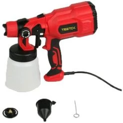 TEETOK Pistolet Pulv¨¦risateur De Peinture ¨¦lectrique Sans Fil Avec Gobelets De Peinture De 800 ML Pour Mur, Plafond, Bois, M¨¦tal | Pulv¨¦risateurs De Peinture Pour Cl?ture