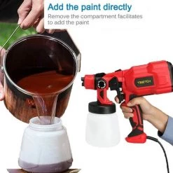 TEETOK Pistolet Pulv¨¦risateur De Peinture ¨¦lectrique Sans Fil Avec Gobelets De Peinture De 800 ML Pour Mur, Plafond, Bois, M¨¦tal | Pulv¨¦risateurs De Peinture Pour Cl?ture -Pistolet à peinture Soldes 54726880 3