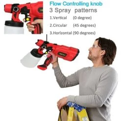 TEETOK Pistolet Pulv¨¦risateur De Peinture ¨¦lectrique Sans Fil Avec Gobelets De Peinture De 800 ML Pour Mur, Plafond, Bois, M¨¦tal | Pulv¨¦risateurs De Peinture Pour Cl?ture -Pistolet à peinture Soldes 54726880 4