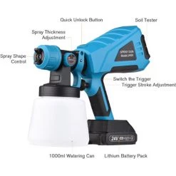 HAPPYSHOPPING Pulvérisateur électrique Haute Pression Portable Sans Fil Rechargeable, Une Puissance, Une Charge Pulvérisateur De Peinture Machine De Désinfection Pulvérisateur électrique Standard Européen 220V -Pistolet à peinture Soldes 54821274 4
