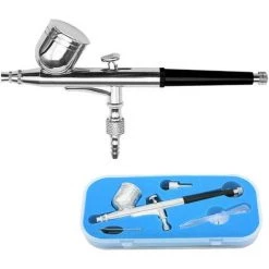 BARES Kit D'aérographe à Double Action D'alimentation Par Gravité D'aérographe Pour Le Modèle De Jet De Manucure De Tatouage Aérographe Nail Art 0.3mm 7cc
