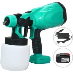 SUPERSELLER Pistolet à Peinture Batterie Au Lithium Pistolet De Pulvérisation Sans Brosse Pulvérisateur De Peinture Portable Sans Fil électrique Machine De Pulvérisation 800 Ml/25 Oz Vaporisateur, Batterie UE Et 1 Pièces 4000 MAh - Batterie UE Et 1 Pièces 4000 MAh -Pistolet à peinture Soldes 55258553 3