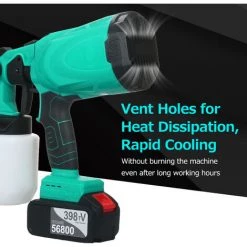 SUPERSELLER Pistolet à Peinture Batterie Au Lithium Pistolet De Pulvérisation Sans Brosse Pulvérisateur De Peinture Portable Sans Fil électrique Machine De Pulvérisation 800 Ml/25 Oz Vaporisateur, Batterie UE Et 1 Pièces 4000 MAh - Batterie UE Et 1 Pièces 4000 MAh -Pistolet à peinture Soldes 55258553 5