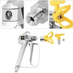 Peinture Pour Pistolet De Pulvérisation Sans Air Haute Pression Avec Support De Pulvérisation Et Buse 517 De Pulvérisation, Kit De Pistolet De Peinture En Acier Inoxydable 3600 PSI Avec Support D, Betterlife -Pistolet à peinture Soldes 55298681 3