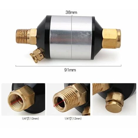 1/4 "NPT Séparateur D'eau Et D'huile,Betterlife Filtre De Conduite D'air, Pistolet De Pulvérisation Séparateur D'eau Et D'huile, Pour Pistolet à Peinture Et Compresseur D'air, Éliminer Eau, Huile, Poussi 3 1/4 "NPT Séparateur D'eau Et D'huile,Betterlife Filtre De Conduite D'air, Pistolet De Pulvérisation Séparateur D'eau Et D'huile, Pour Pistolet à Peinture Et Compresseur D'air, Éliminer Eau, Huile, Poussi – Image 3