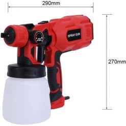 ZHUOXUAN Pistolet à Peinture, Pistolet électrique HVLP 550 W, Débit Réglable 678 Ml/min, Récipient Détachable 800 Ml, 3 Modes De Pulvérisation Pour Clôtures, Meubles, Rampes Et Garages -Pistolet à peinture Soldes 55313452 3