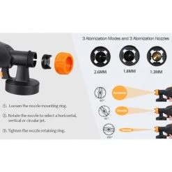 Meterk 400W Electric Gun Orange & Black Euro -Pistolet à peinture Soldes 55553860 3