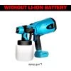 ONEVAN Pistolet à Peinture Sans Fil 800ml | Pulvérisateur De Peinture électrique - Outil De Pulvérisation Pour Makita 18v Batterie - Bleu