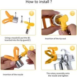 CHANCEY Buse De Pulvérisation Airless,Buse Airless Pour Pistolet à Peinture Haute Pression (Tapez 519, 619)4 Pièces,SEMAket,jaune 8 CHANCEY Buse De Pulvérisation Airless,Buse Airless Pour Pistolet à Peinture Haute Pression (Tapez 519, 619)4 Pièces,SEMAket,jaune -Pistolet à peinture Soldes 57746818 4