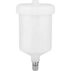 CHANCEY Pistolet à Air Comprimé Pot Tasse 600ml, Tasse D'aérographe Pot, Air Gravité En Plastique Peinture Pistolet à Peinture Tasse Filetage Mâle Connecteur Partie Outil Pneumatique Accessoires,SEMAket,blanc